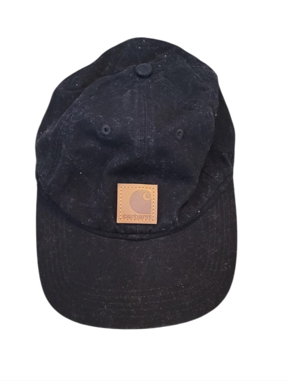 Carhartt Black Canvas Cap with Leather Logo Patch